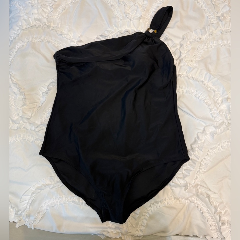 Merona Black One-shoulder Swimsuit Size XL